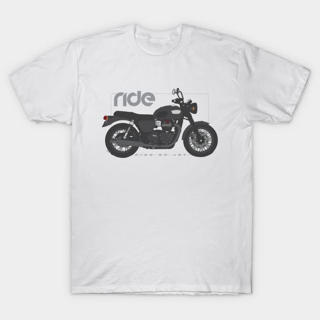 Ride 100 black black T-Shirt by NighOnJoy